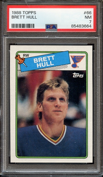 1988 TOPPS 66 BRETT HULL PSA NM 7