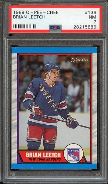 1989 O-PEE-CHEE 136 BRIAN LEETCH PSA NM 7