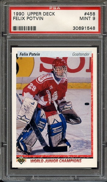 1990 UPPER DECK 458 FELIX POTVIN PSA MINT 9