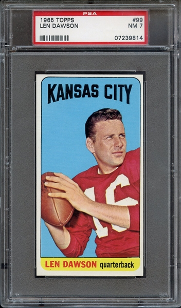 1965 TOPPS 99 LEN DAWSON PSA NM 7