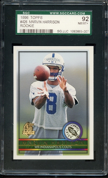 1996 TOPPS 426 MARVIN HARRISON SGC NM/MT+ 92 / 8.5