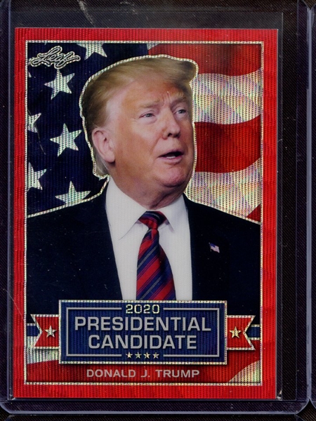 2019 LEAF 2020 PRESIDENTIAL CANDIDATE PRISMATIC RED WAVE DONALD J TRUMP 2/2