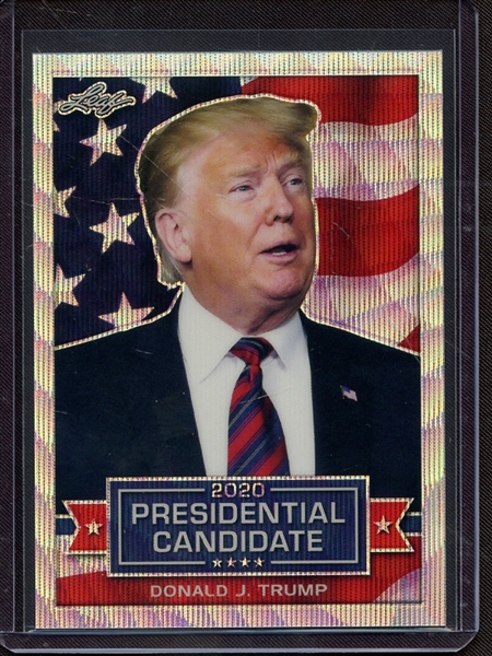 2019 LEAF 2020 PRESIDENTIAL CANDIDATE PRISMATIC SILVER WAVE DONALD J TRUMP