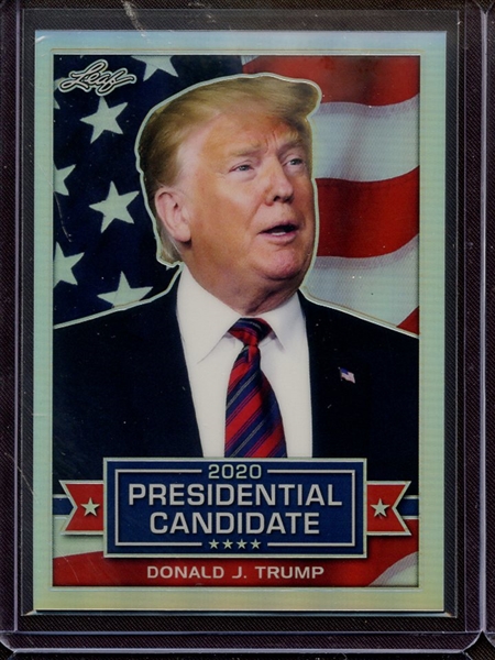 2019 LEAF 2020 PRESIDENTIAL CANDIDATE PRISMATIC SILVER DONALD J TRUMP