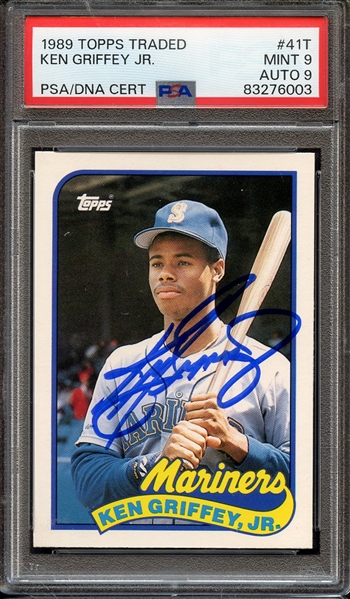 1989 TOPPS TRADED 41T SIGNED KEN GRIFFEY JR PSA MINT 9 PSA/DNA AUTO 9