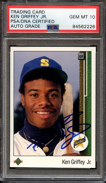 1989 UPPER DECK 1 SIGNED KEN GRIFFEY JR PSA/DNA AUTO 10