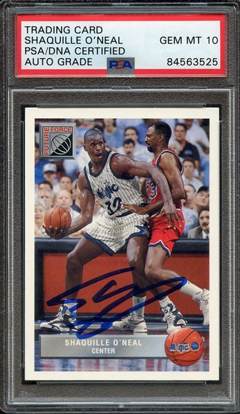 1992 UPPER DECK MCDONALD'S P43 SIGNED SHAQUILLE O'NEAL PSA/DNA AUTO 10