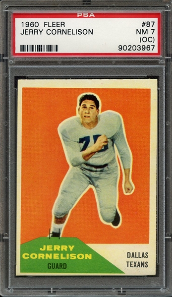 1960 FLEER 87 JERRY CORNELISON PSA NM 7 (OC)