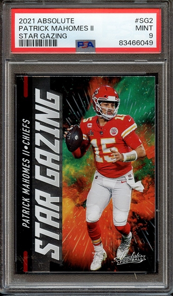 2021 PANINI ABSOLUTE STAR GAZING SG2 PATRICK MAHOMES II STAR GAZING PSA MINT 9