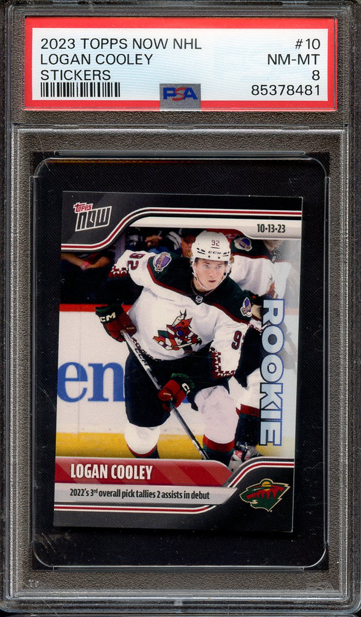 Lot Detail - 2023 TOPPS NOW NHL STICKERS 10 LOGAN COOLEY PSA NM-MT 8