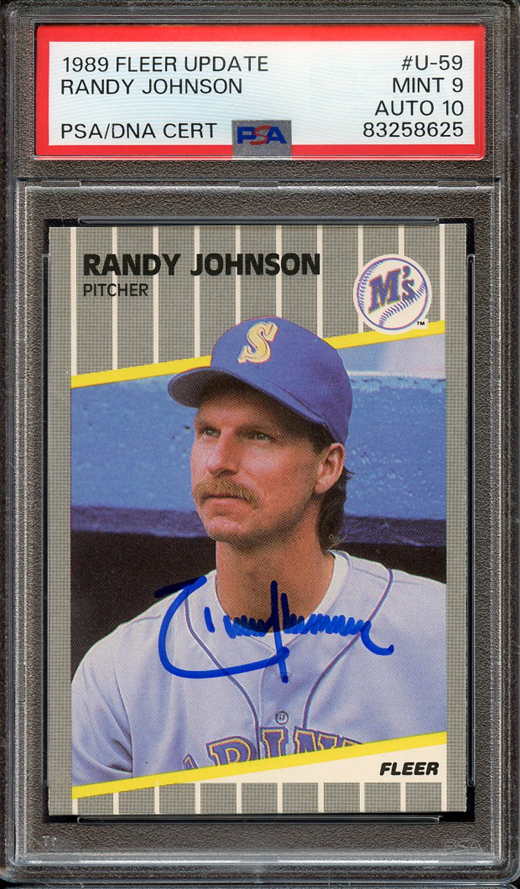 Lot Detail - 1989 FLEER UPDATE U59 SIGNED RANDY JOHNSON PSA MINT 9 PSA ...