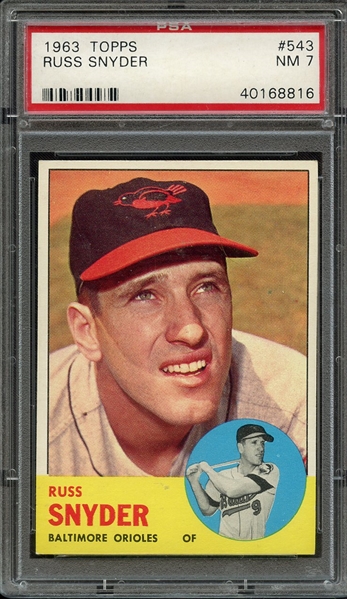 1963 TOPPS 543 RUSS SNYDER PSA NM 7