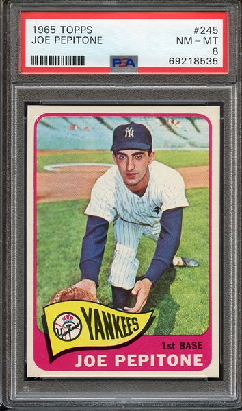 1965 TOPPS 245 JOE PEPITONE PSA NM-MT 8