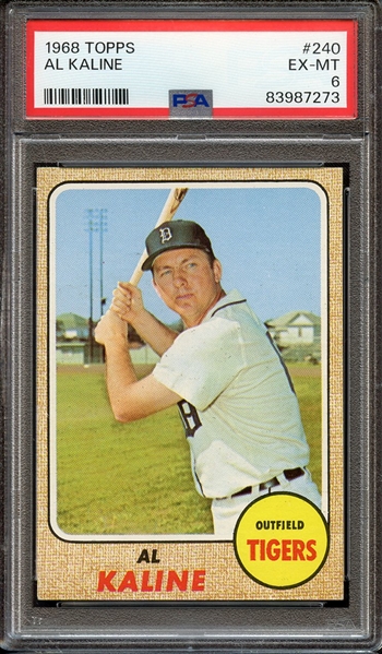 Lot Detail - 1968 TOPPS 240 AL KALINE PSA EX-MT 6