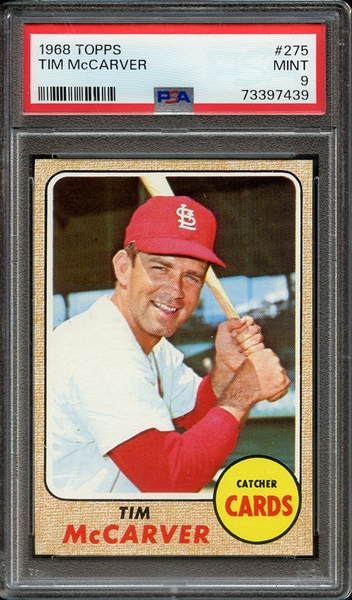 Lot Detail - 1968 TOPPS 275 TIM McCARVER PSA MINT 9