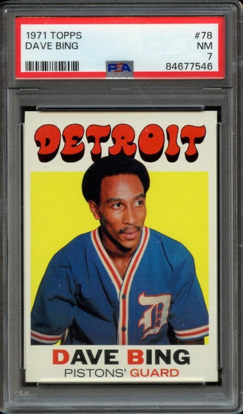 1971 TOPPS 78 DAVE BING PSA NM 7