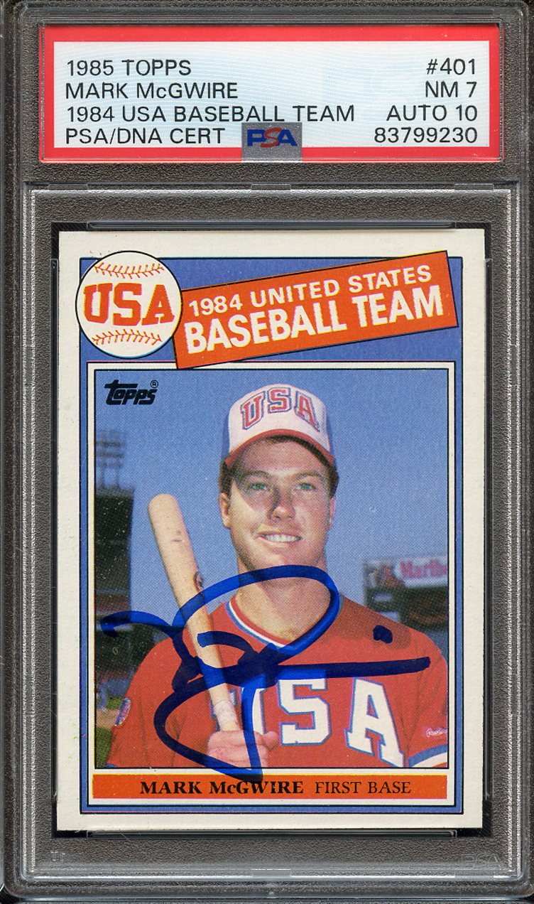thumbnail image 2 of 1985 Topps Baseball Wax Pack (1) - BBCE FASC, PSA 10 Mark McGwire $650 2 of 6