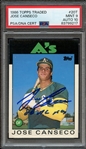 1986 TOPPS TRADED 20T SIGNED JOSE CANSECO PSA MINT 9 PSA/DNA AUTO 10