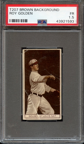 1912 T207 BROWN BACKGROUND ROY GOLDEN PSA FR 1.5