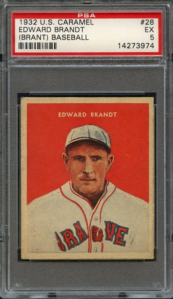 1932 U.S. CARAMEL 28 EDWARD BRANDT (BRANT)-BASEBALL PSA EX 5