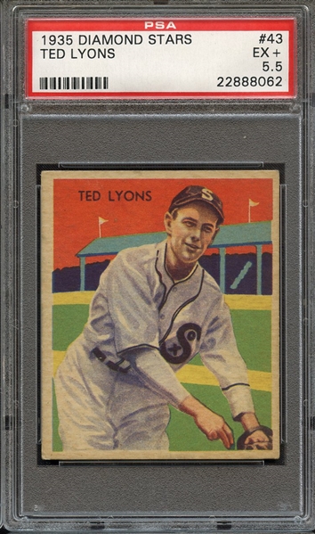 1935 DIAMOND STARS 43 TED LYONS PSA EX+ 5.5