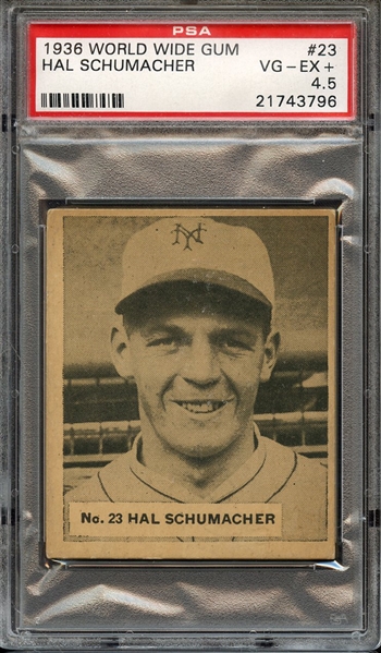 1936 WORLD WIDE GUM 23 HAL SCHUMACHER PSA VG-EX+ 4.5