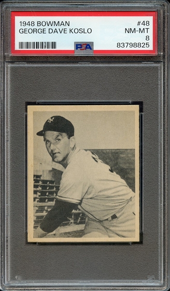 1948 BOWMAN 48 GEORGE DAVE KOSLO PSA NM-MT 8