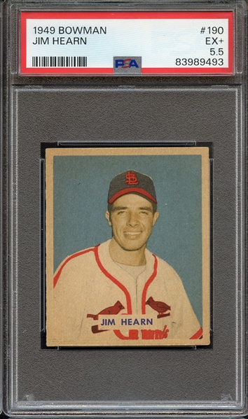 1949 BOWMAN 190 JIM HEARN PSA EX+ 5.5