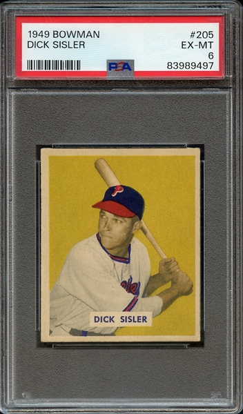 1949 BOWMAN 205 DICK SISLER PSA EX-MT 6