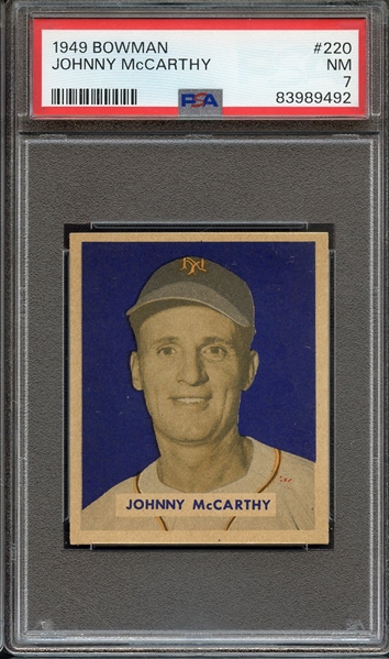 1949 BOWMAN 220 JOHNNY McCARTHY PSA NM 7