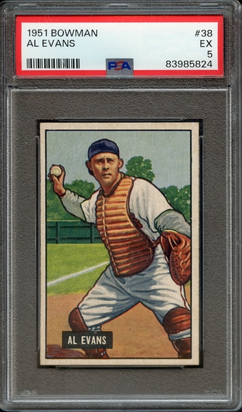 1951 BOWMAN 38 AL EVANS PSA EX 5