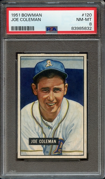 1951 BOWMAN 120 JOE COLEMAN PSA NM-MT 8