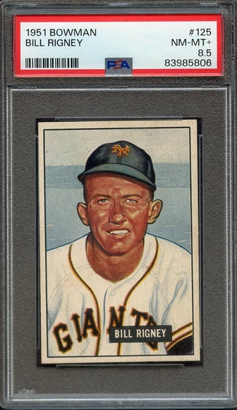 1951 BOWMAN 125 BILL RIGNEY PSA NM-MT+ 8.5