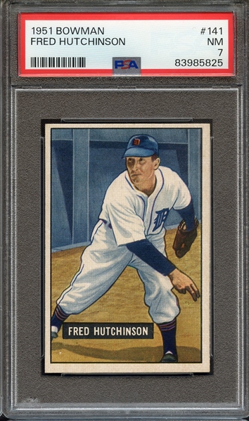 1951 BOWMAN 141 FRED HUTCHINSON PSA NM 7