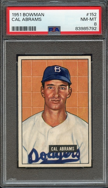 1951 BOWMAN 152 CAL ABRAMS PSA NM-MT 8