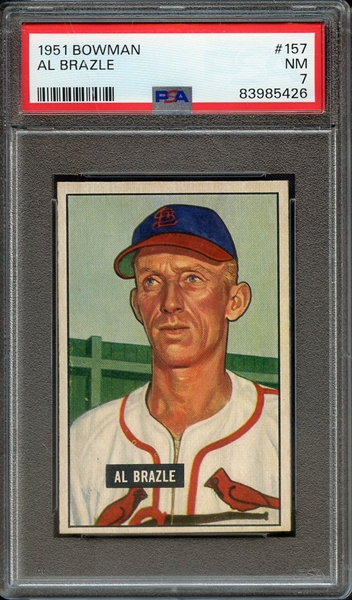 1951 BOWMAN 157 AL BRAZLE PSA NM 7