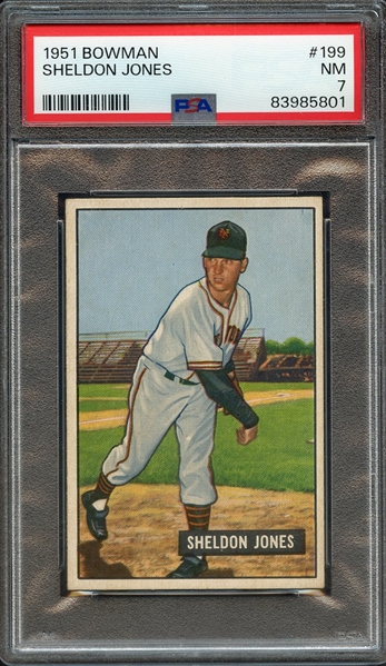 1951 BOWMAN 199 SHELDON JONES PSA NM 7