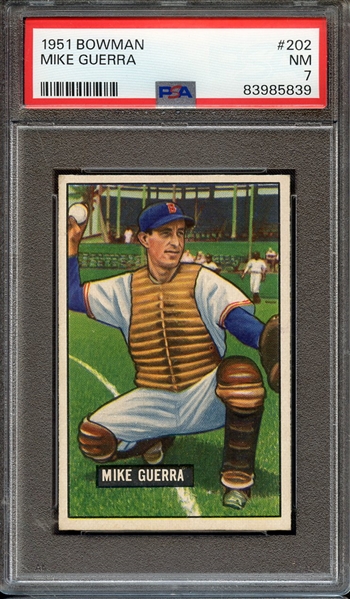 1951 BOWMAN 202 MIKE GUERRA PSA NM 7