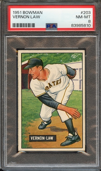 1951 BOWMAN 203 VERNON LAW PSA NM-MT 8