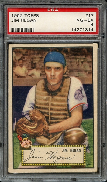 1952 TOPPS 17 JIM HEGAN PSA VG-EX 4