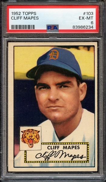 1952 TOPPS 103 CLIFF MAPES PSA EX-MT 6