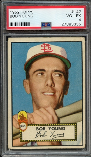 1952 TOPPS 147 BOB YOUNG PSA VG-EX 4