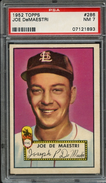 1952 TOPPS 286 JOE DeMAESTRI PSA NM 7