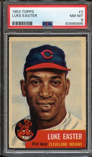 1953 TOPPS 2 LUKE EASTER PSA NM-MT 8