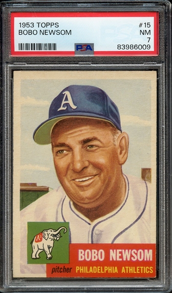 1953 TOPPS 15 BOBO NEWSOM PSA NM 7