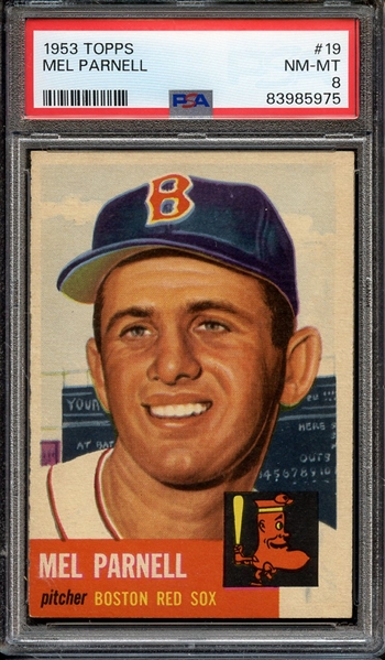 1953 TOPPS 19 MEL PARNELL PSA NM-MT 8