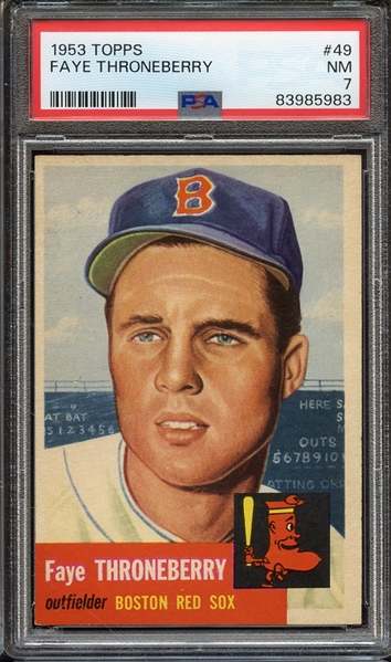 1953 TOPPS 49 FAYE THRONEBERRY PSA NM 7