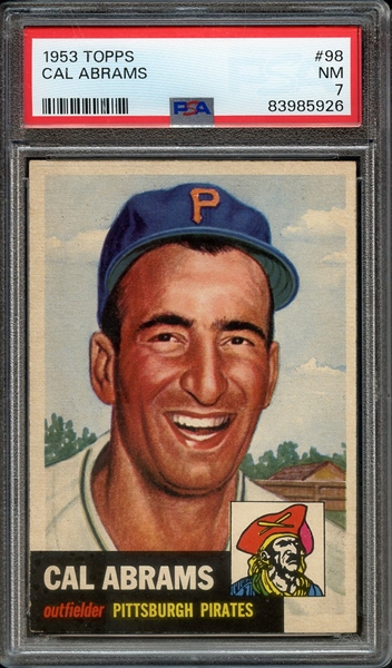 1953 TOPPS 98 CAL ABRAMS PSA NM 7