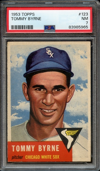 1953 TOPPS 123 TOMMY BYRNE PSA NM 7