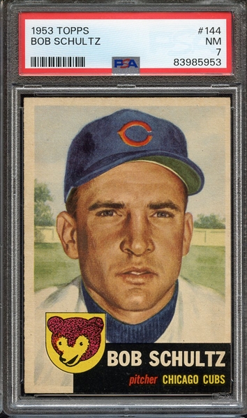 1953 TOPPS 144 BOB SCHULTZ PSA NM 7